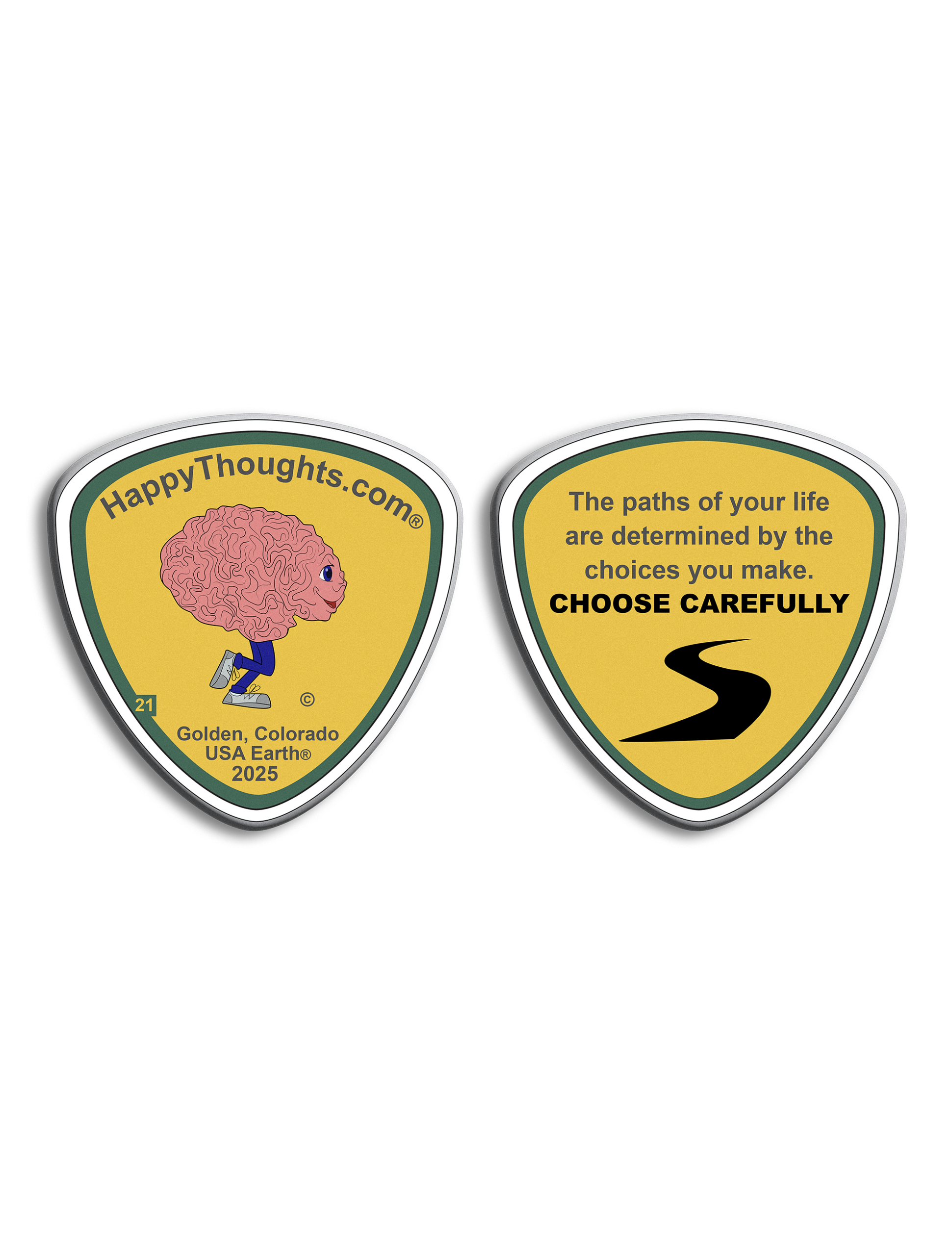 Happy Thoughts Coin 21 Front and Back Image
