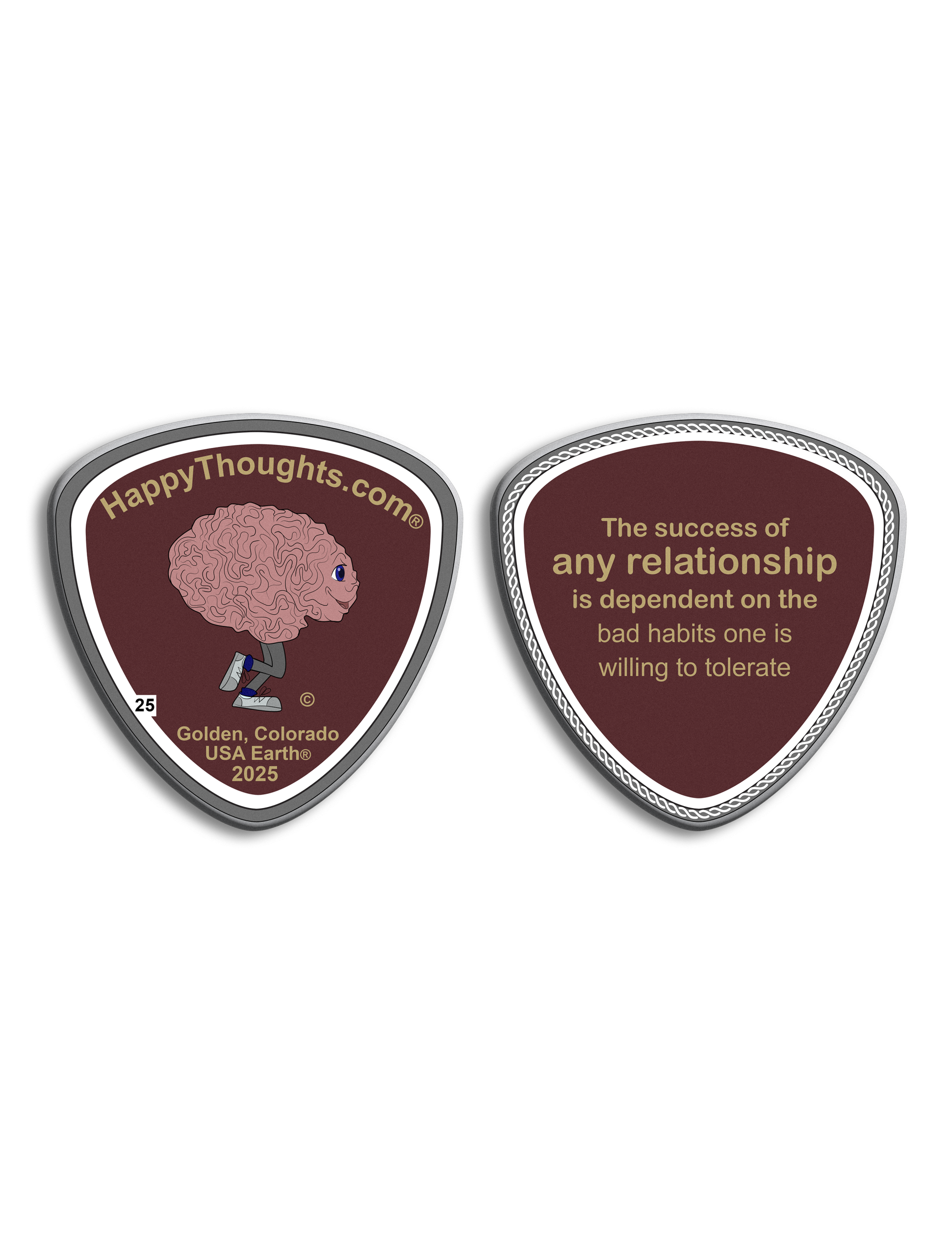 Happy Thoughts Coin 25 Front and Back Image